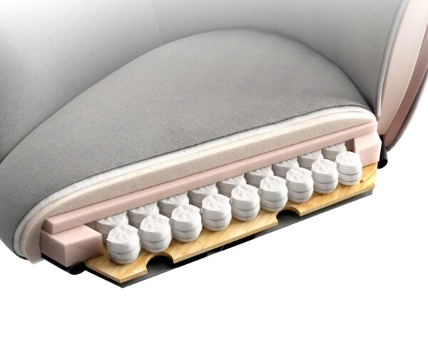Étkezőszék Caja-Flex karfás bouclé ezüstszürke étkezőszék lapos fekete zsákrugós - Image 9