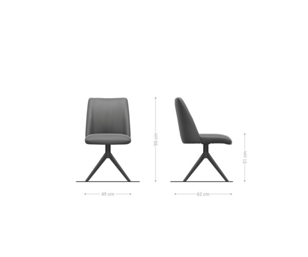 Étkezőszék Elso-Flex plüss kordbársony ezüstszürke kereszt láb széles rozsdamentes acél 360° forgatható zsákrugós matrac - Image 7