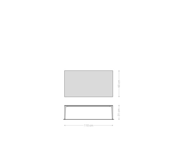 Dohányzóasztal Levente 110x60 cm Laminam®Nero Greco antracit kerámia fém láb fekete - Image 8