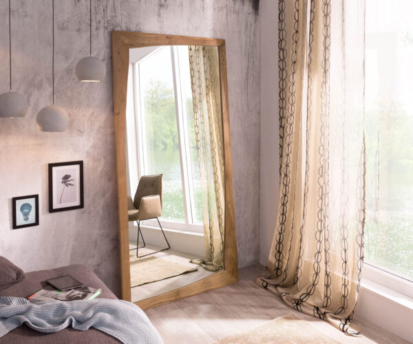 Designové nástěnné zrcadlo Wyatt 200x100 cm přírodní akácie