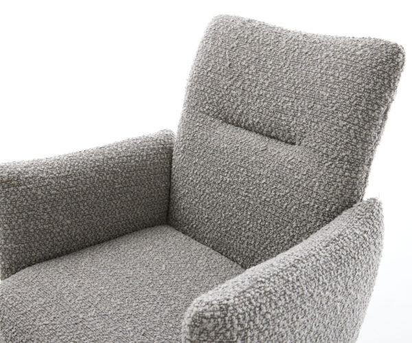 Étkezőszék Jova-Flex karfás bouclé ezüstszürke fém láb 360° forgatható zsákrugós - Image 4