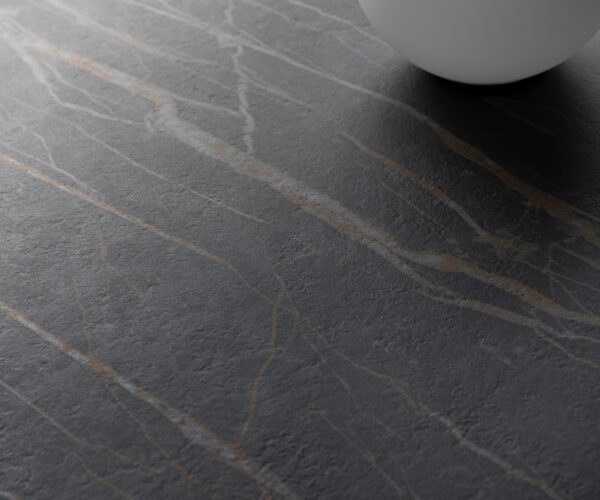 Étkezőasztal Escina 200x100 cm Laminam®Noir Desir barna kerámia asztallap alumínium láb - Image 4