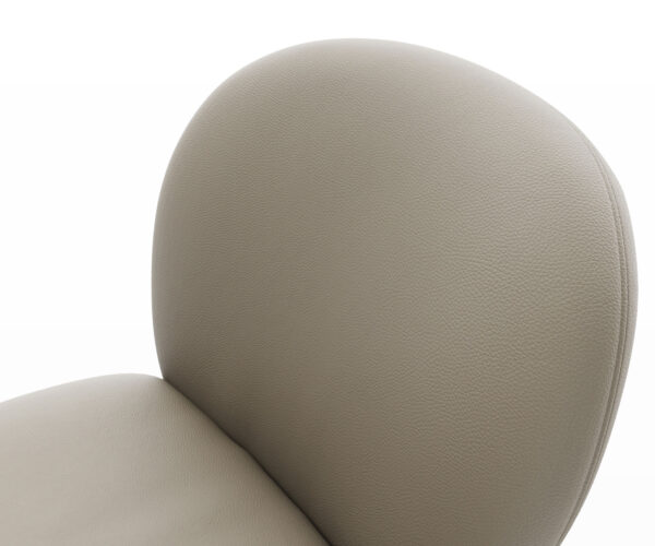 Étkezőszék Nube-Flex valódi bőr sötét bézs rozsdamentes acél láb 360° forgatható zsákrugós matrac - Image 4