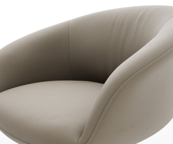 Étkezőszék Vinka-Flex karfás valódi bőr sötét bézs "L" alakú láb titán effekt felület 360° forgatható zsákrugós matrac - Image 4