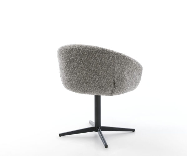 Étkezőszék Vinka-Flex karfás bouclé ezüstszürke fekete láb 360° forgatható zsákrugós - Image 5