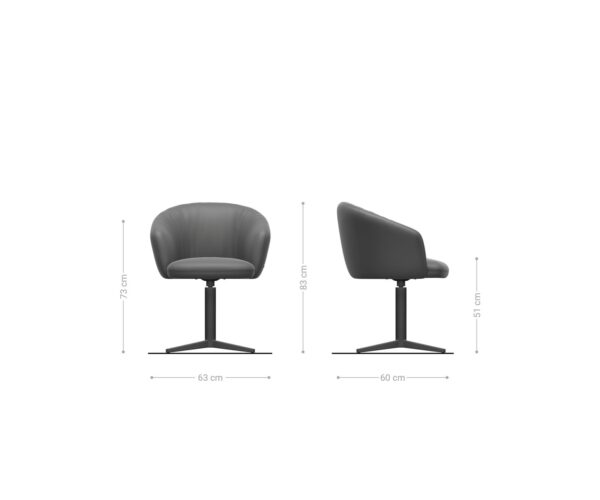 Étkezőszék Caja-Flex karfás mikroszálas ezüstszürke fém láb 360° forgatható zsákrugós - Image 7