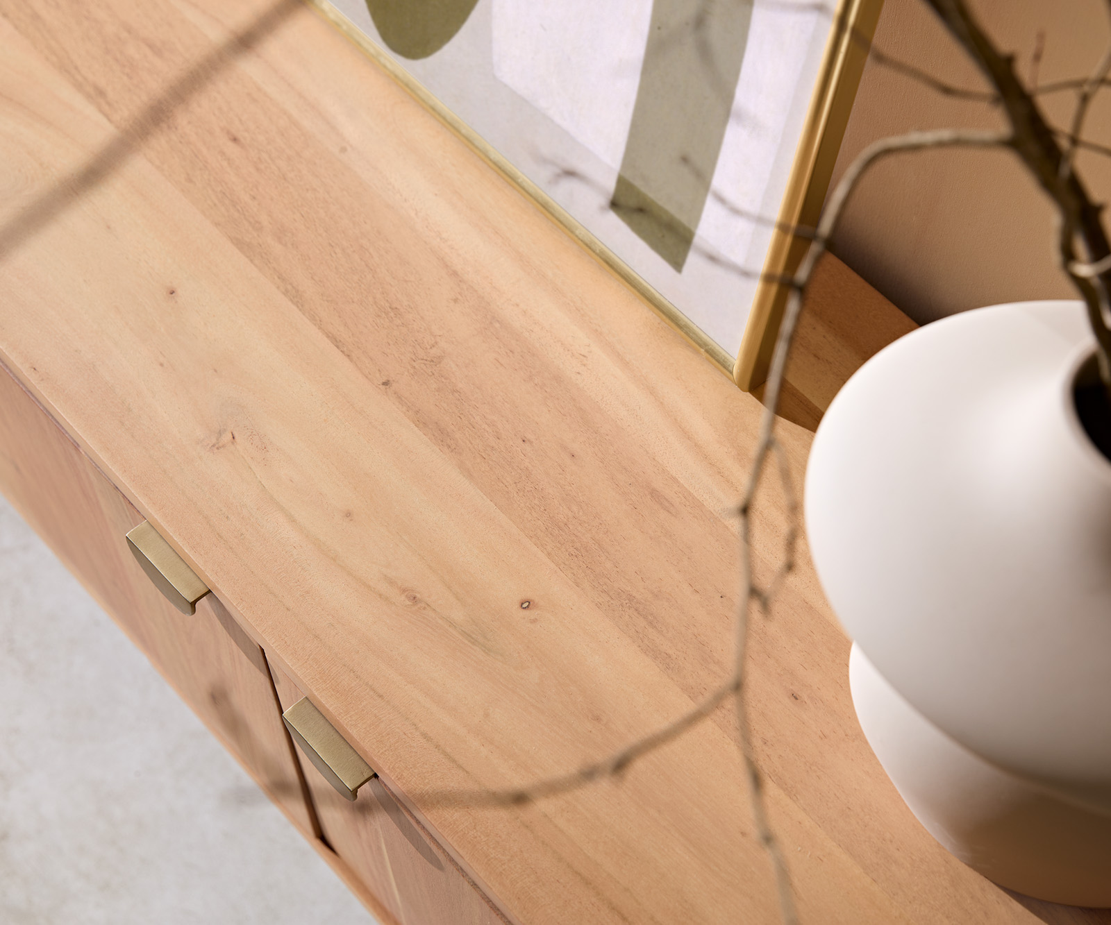 TV szekrény Caius 240 cm akác aura 4 ajtós - Image 6