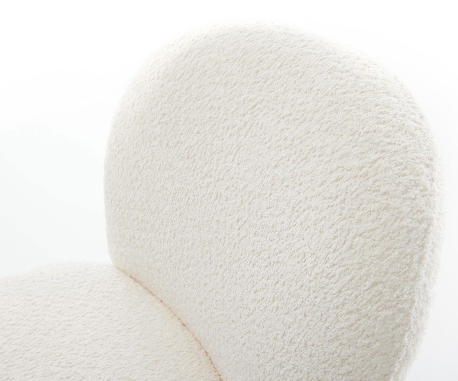 Jídelní židle Nube-Flex bouclé bílá konzolová podnož plochá zlatá taštičkové pružiny - Image 4