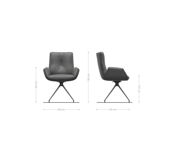 Étkezőszék Clea-Flex vegyes anyag fekete kereszt láb kúpos rozsdamentes acél 180° forgatható - Image 6