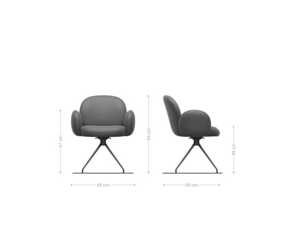 Étkezőszék Nube-Flex karfás mikroszálas rozsdás kereszt láb kúpos fekete 180° forgatható zsákrugós - Image 6