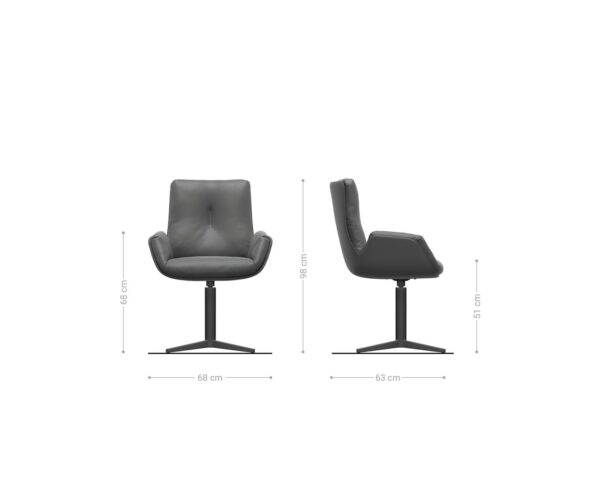 Étkezőszék Clea-Flex vegyes anyag fekete rozsdamentes acél kereszt láb 360° forgatható - Image 6