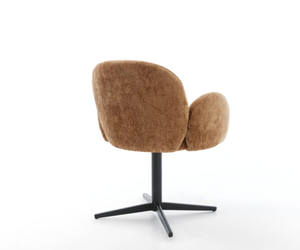 Étkezőszék Nube-Flex karfás chenille rozsdás lábkereszt fekete 360° forgatható zsákrugós - Image 5