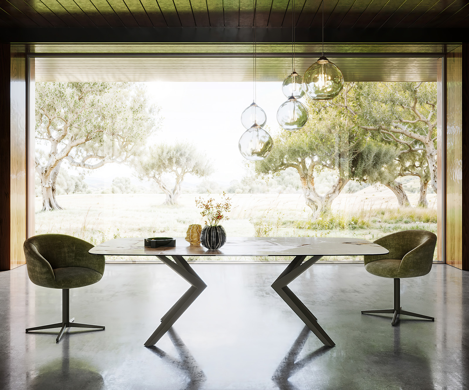 Étkezőasztal Edge Boot 240x120 kerámia iris FMG Patagonia Lappato Zenthara szögletes fém effekt felület titán - Image 5