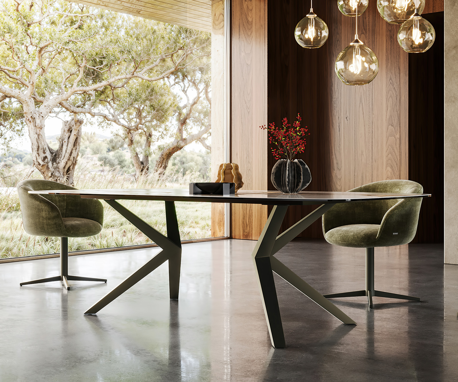 Étkezőasztal Edge Boot 240x120 kerámia iris FMG Patagonia Lappato Zenthara szögletes fém effekt felület titán - Image 6