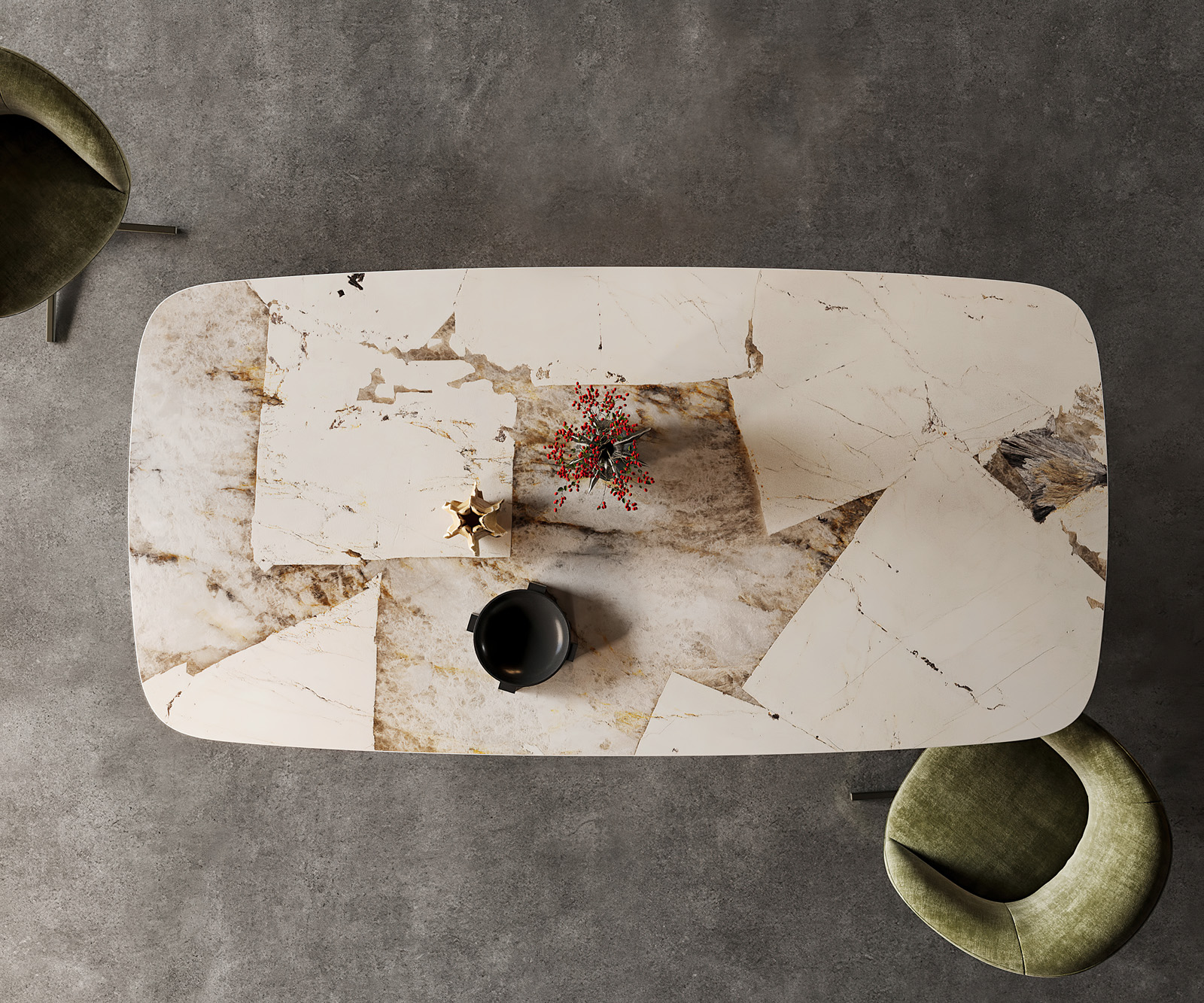 Étkezőasztal Edge Boot 240x120 kerámia iris FMG Patagonia Lappato Zenthara szögletes fém effekt felület titán - Image 2