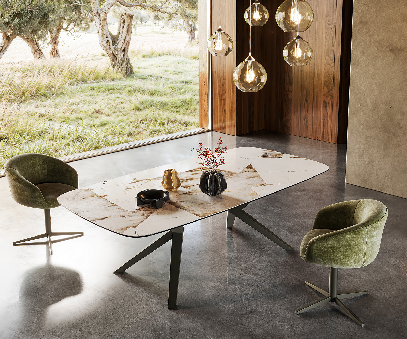 Étkezőasztal Edge Boot 240x120 kerámia iris FMG Patagonia Lappato Zenthara szögletes fém effekt felület titán - Image 7