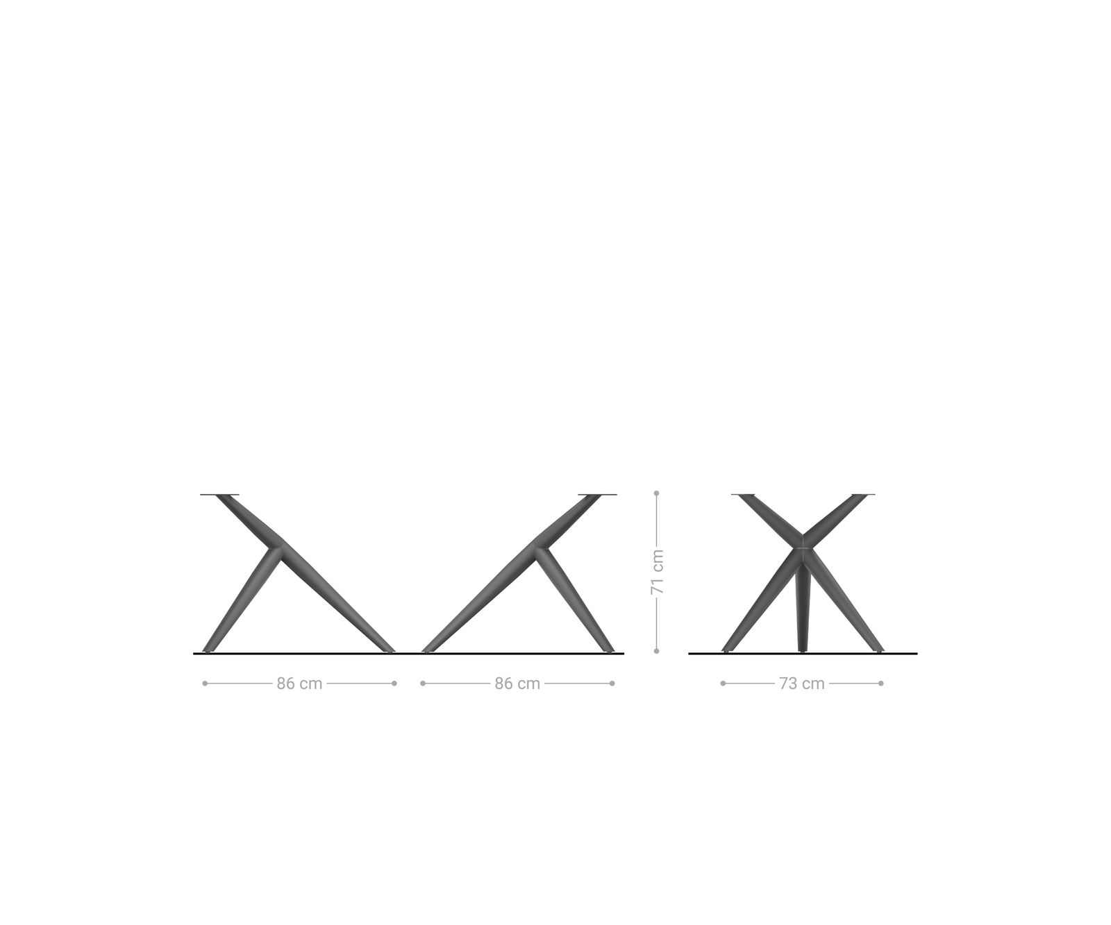 Láb Estelar kerek fém titán effekt felület (2 darabos készlet) - Image 3