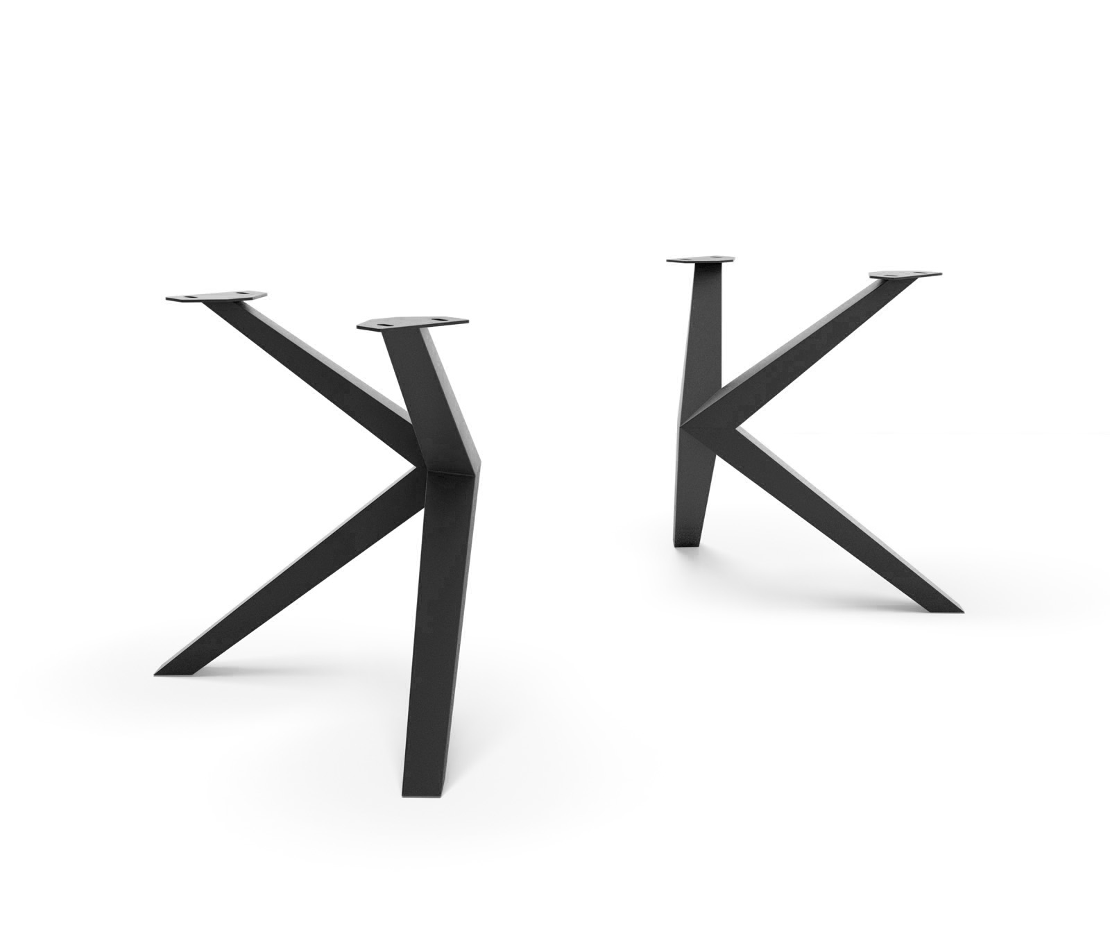 Láb Zenthara szögletes fém fekete 2 darabos szett