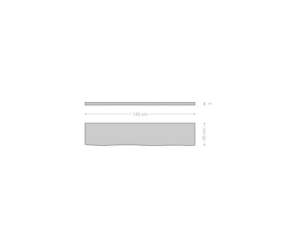 Fali polc Live-Edge 145 cm akác természetes természetes él masszív - Image 6