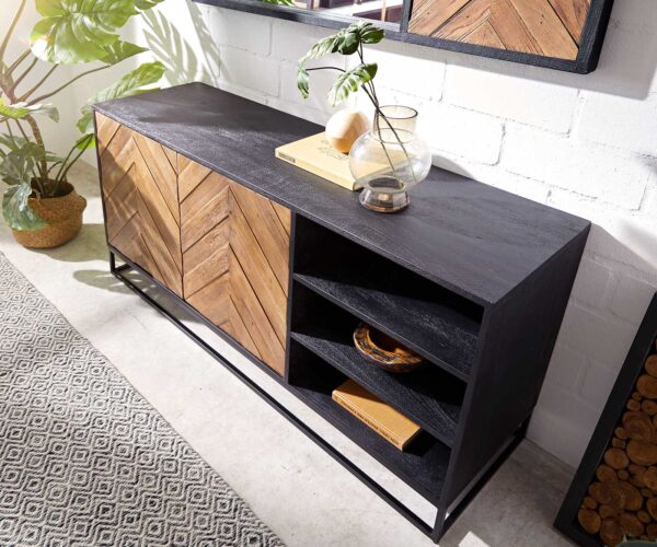 Komód Famke 145 cm mango teak 2 ajtós 3 rekeszes - Image 5