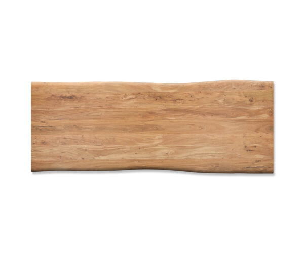 Étkezőasztal Edge 260x100 cm akác természetes rozsdamentes acél ezüst ferde Live-Edge - Image 3