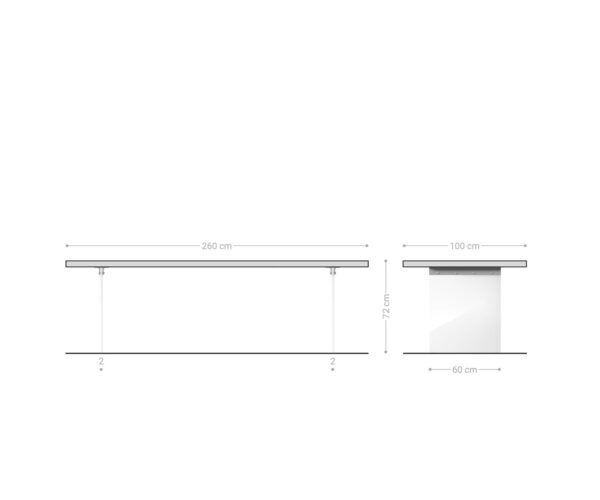 Étkezőasztal Edge 260x100x2,5 tölgy természetes üveg Live-Edge - Image 9