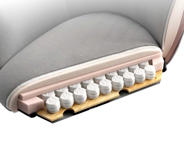 Étkezőszék Caja-Flex karfás bouclé fehér 4 lábas kúpos fekete zsákrugós - Image 9