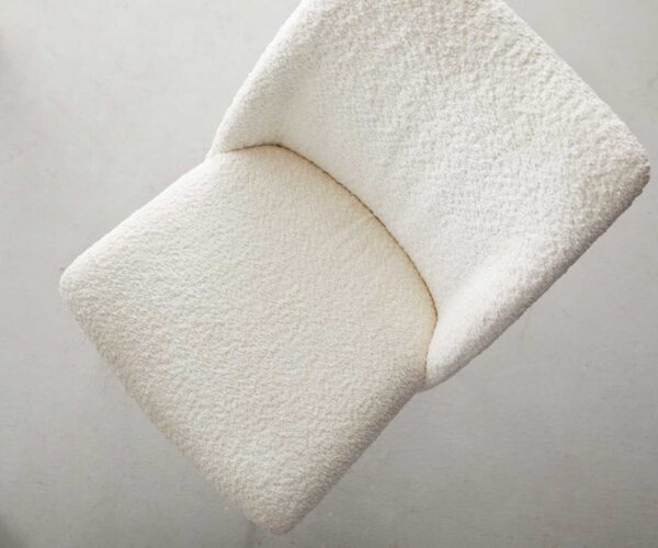 Étkezőszék Elso-Flex bouclé fehér kereszt láb széles fekete 360° forgatható zsákrugós - Image 5