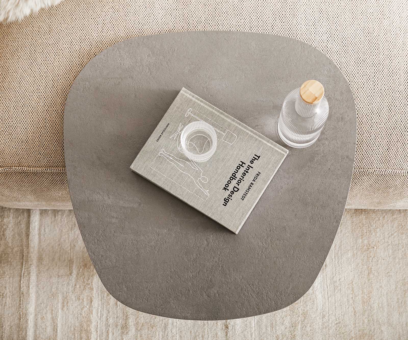 Dohányzóasztal Elenya 60x60 cm kerámia Aspetto Concreto beton színű fém láb fekete - Image 5