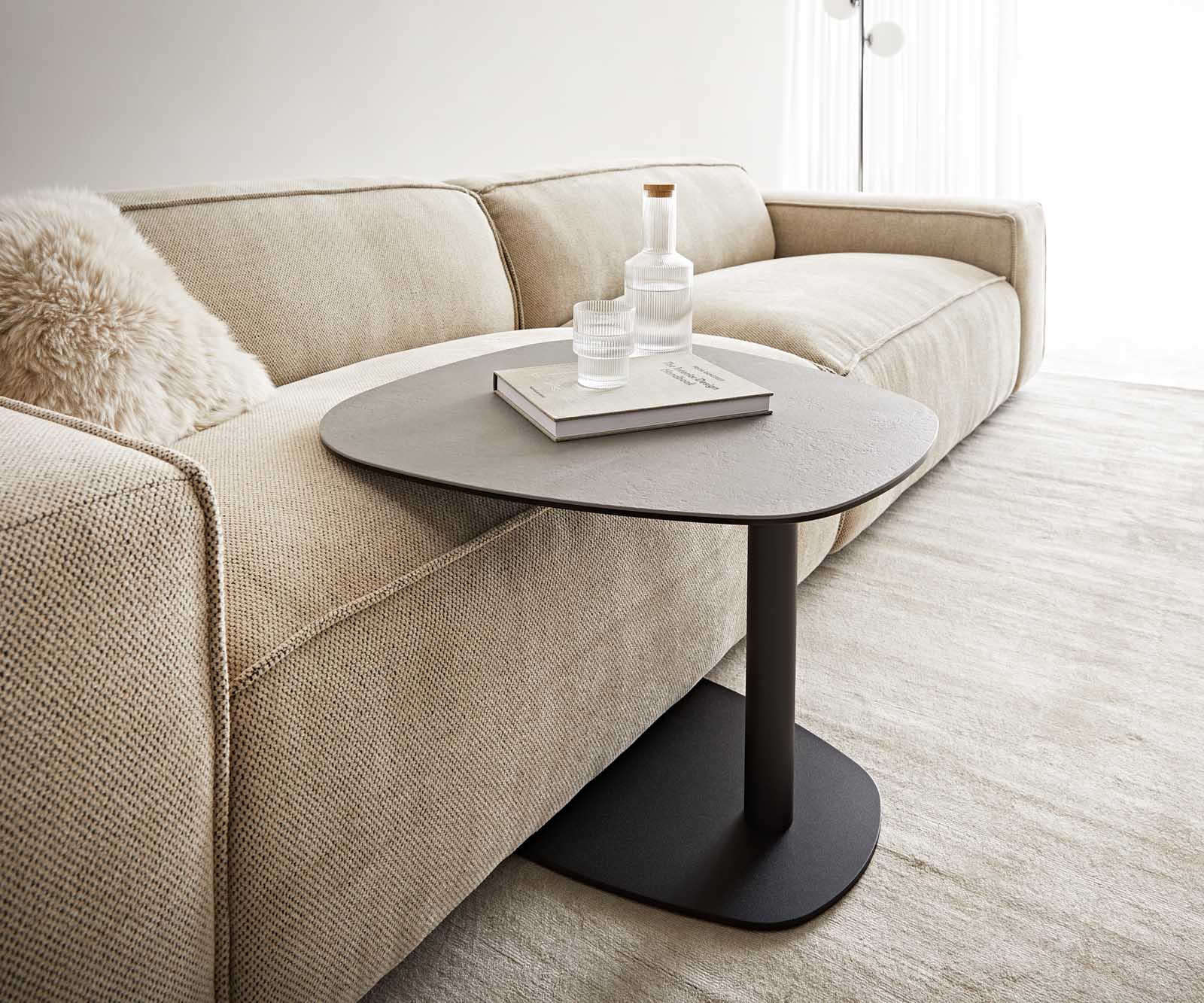 Dohányzóasztal Elenya 60x60 cm kerámia Aspetto Concreto beton színű fém láb fekete - Image 2