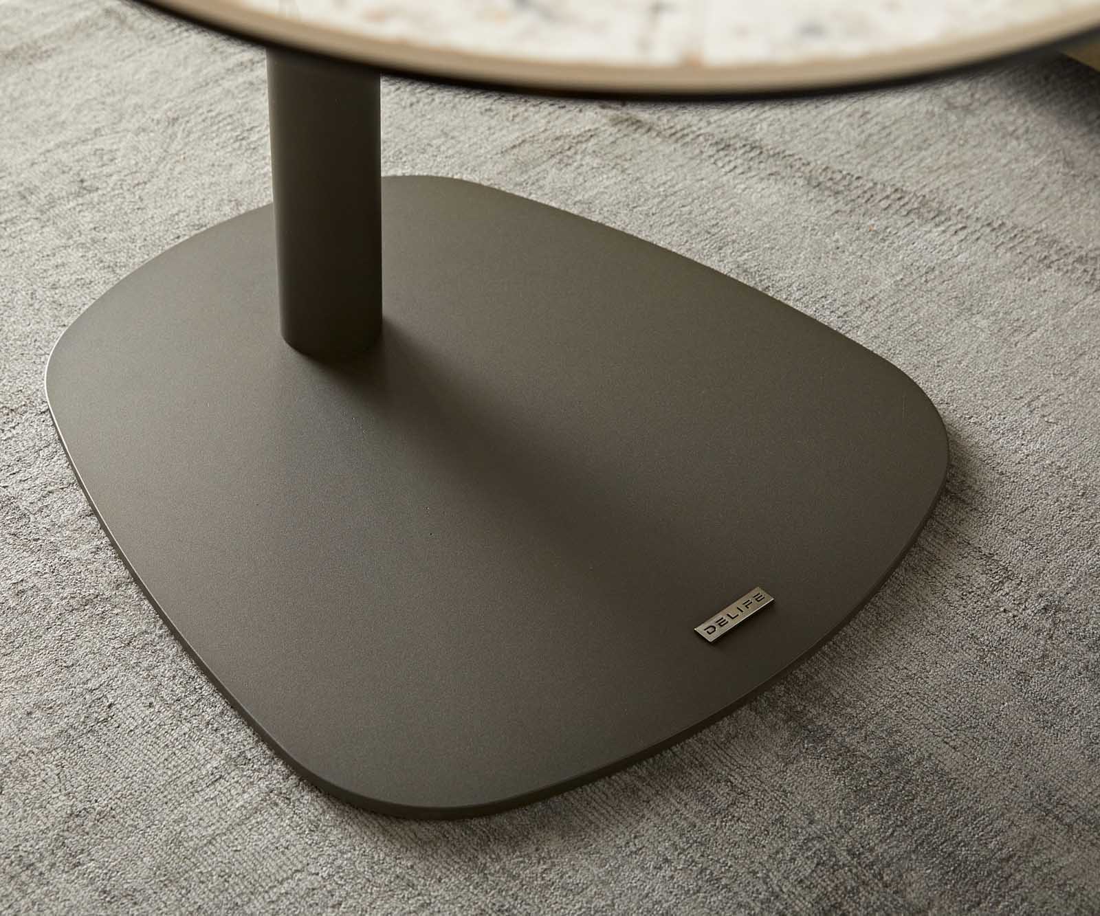 Dohányzóasztal Elenya 60x60 cm kerámia Minas melange fehér-bézs láb effekt felület titán - Image 7