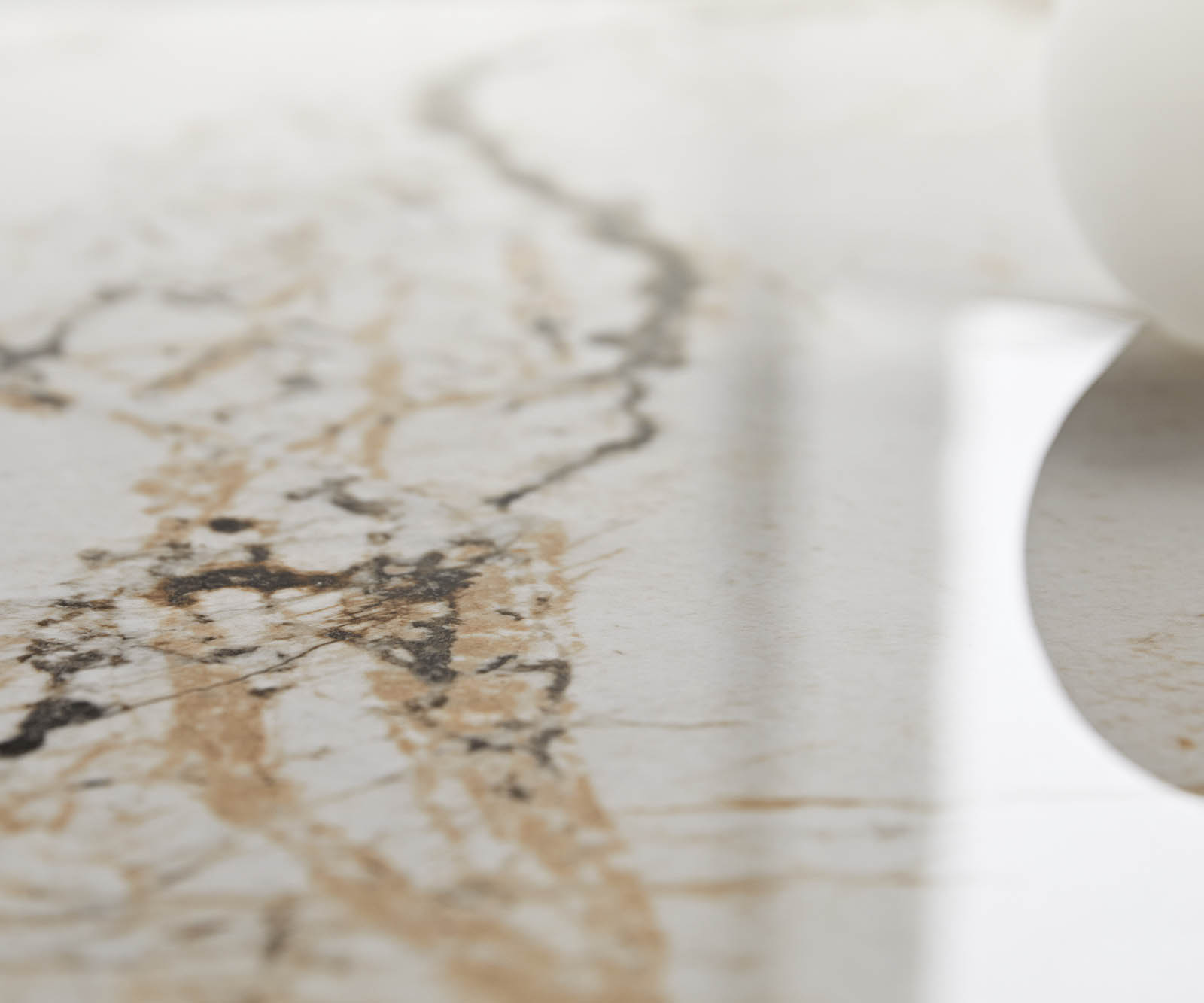 Étkezőasztal Edge 300x100 cm kerámia Minas melange fehér-bézs kereszt láb téglalap fekete - Image 4