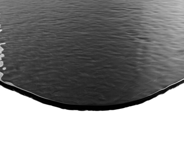 Étkezőasztal Edge hajóformájú 240x120 domborított üveg füstfekete 3D design kereszt láb téglalap fekete - Image 5