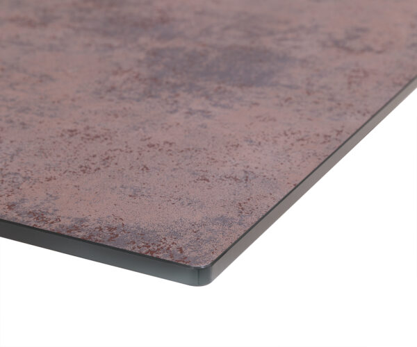 Étkezőasztal Edge 200x100 üveg vintage barna kereszt láb téglalap fekete - Image 5