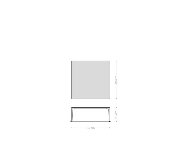Dohányzóasztal Levente 85x85 cm kerámia Laminam®Emperador Extra Lucido sötétbarna rozsdamentes acél láb ezüst - Image 8