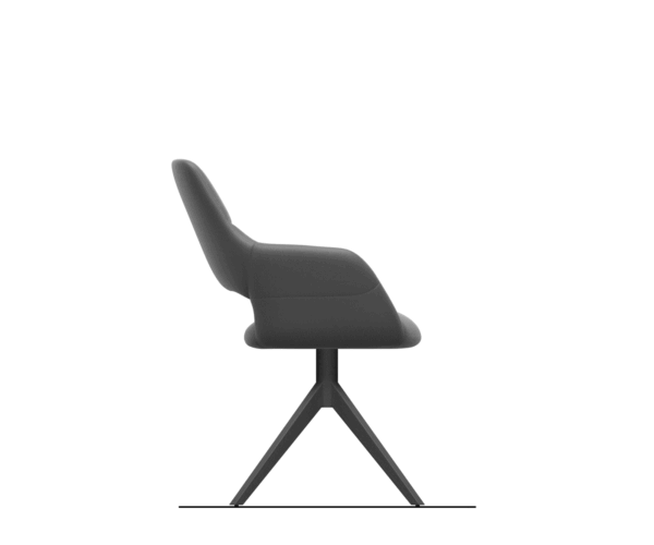 Étkezőszék Yago-Flex karfás chenille oliva kereszt láb széles fekete 360° forgatható hintamechanizmus zsákrugós matraccal - Image 8