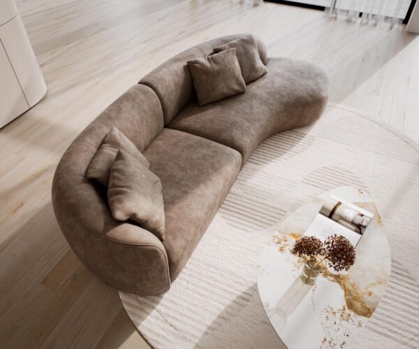 Kanapé Mairi 330x160 cm mikroszálas taupe vintage - Image 4