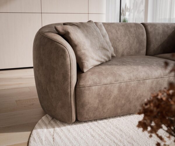 Kanapé Mairi 330x160 cm mikroszálas taupe vintage - Image 5