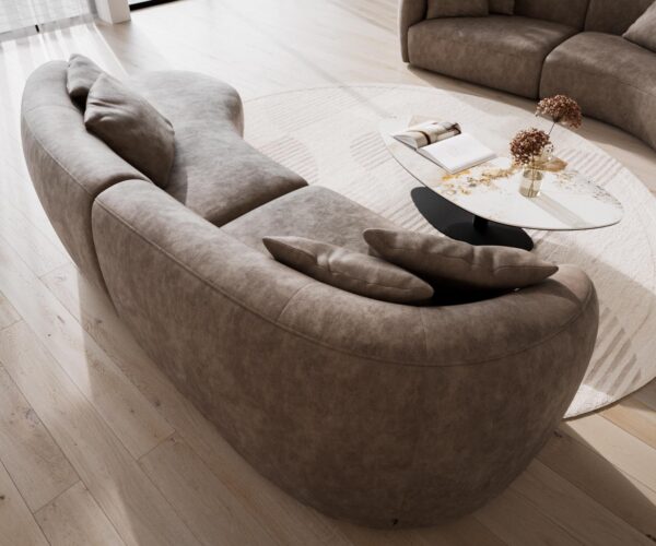 Kanapé Mairi 330x160 cm mikroszálas taupe vintage - Image 6