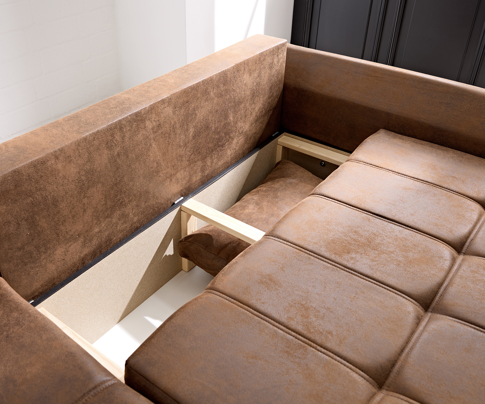 Sarokkanapé Loana 275x185 cm barna alvó funkcióval - Image 8