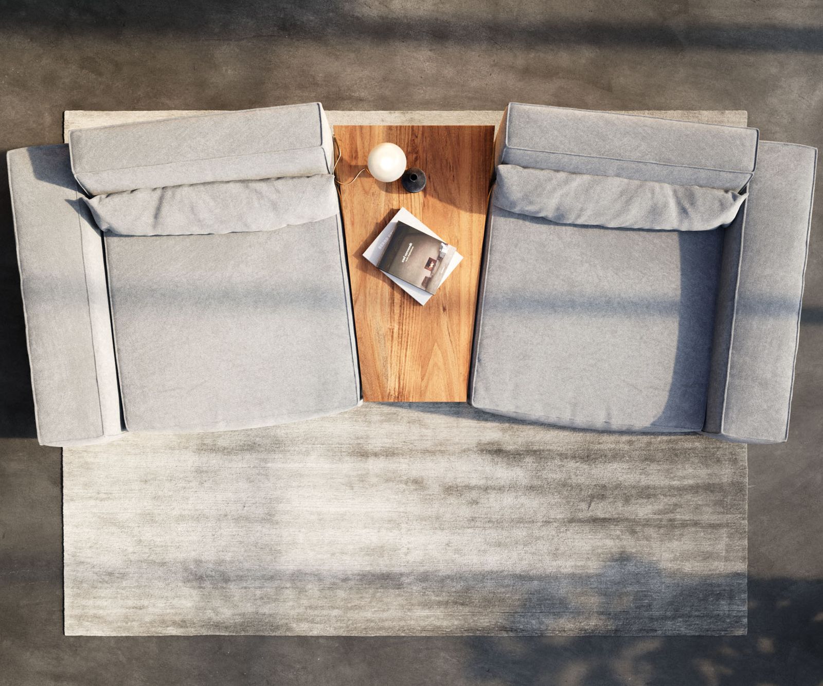 Dohányzóasztal Tatius 120x40/70 akác természetes fekete lábazattal Sirpio trapézasztalhoz illő - Image 2