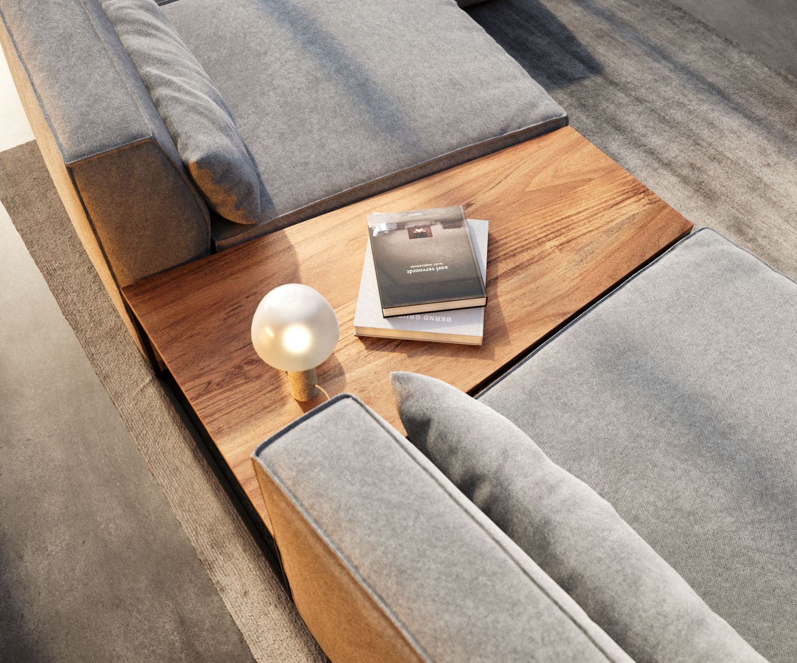 Dohányzóasztal Tatius 120x40/70 akác természetes fekete lábazattal Sirpio trapézasztalhoz illő - Image 5