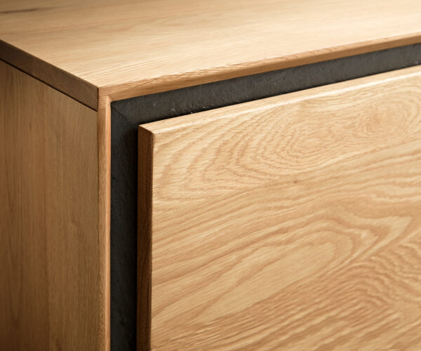Komód Stonegrace 200 cm tölgy természetes 4 ajtós kőfurnér lebegő - Image 5