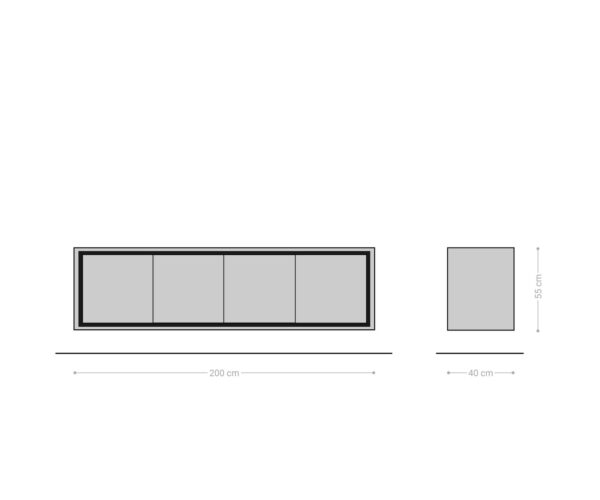 Komód Stonegrace 200 cm tölgy természetes 4 ajtós kőfurnér lebegő - Image 8