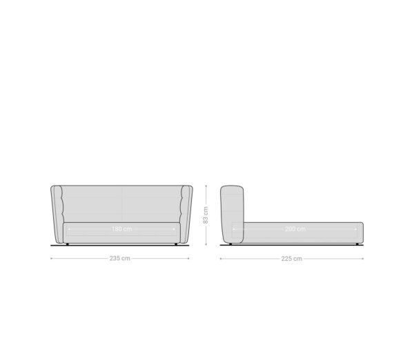 Kárpitozott ágy Simea 180x200 cm bouclé ezüstszürke - Image 8