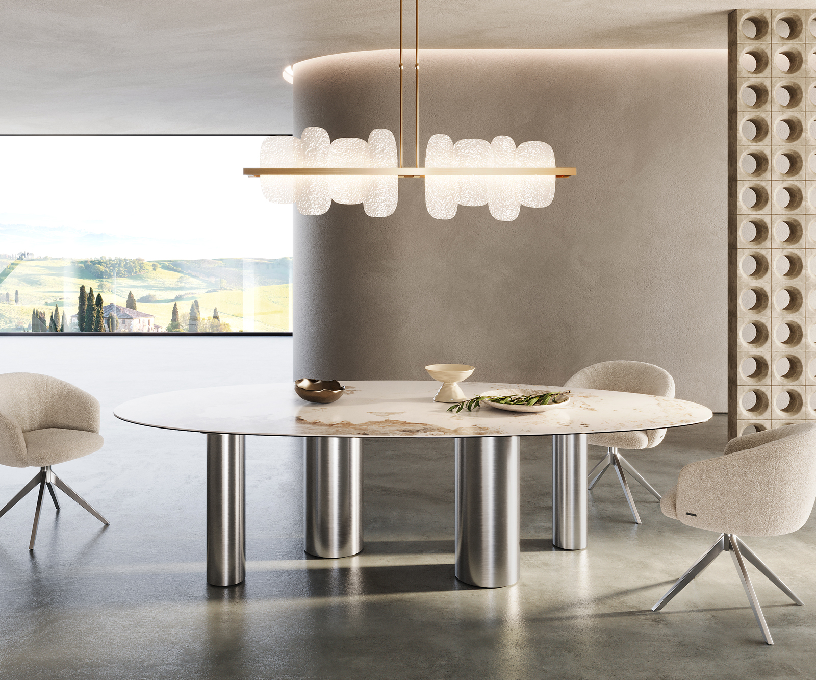 Lábszerkezet Pilier rozsdamentes acél szálcsiszolt 200 cm feletti asztallapokhoz - Image 2