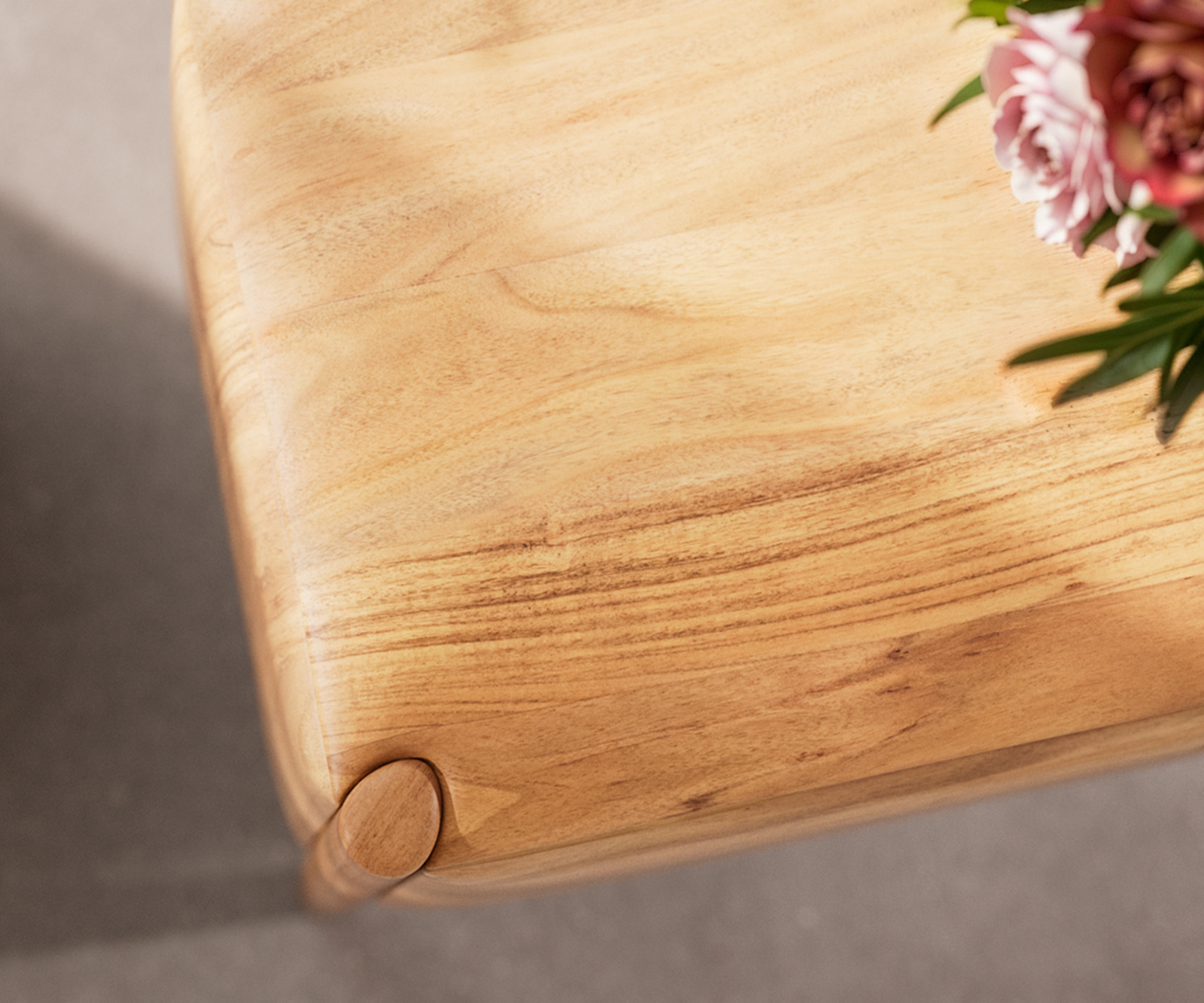 Dohányzóasztal Simcha 90x90 cm akác természetes 1 billenő ajtó - Image 5