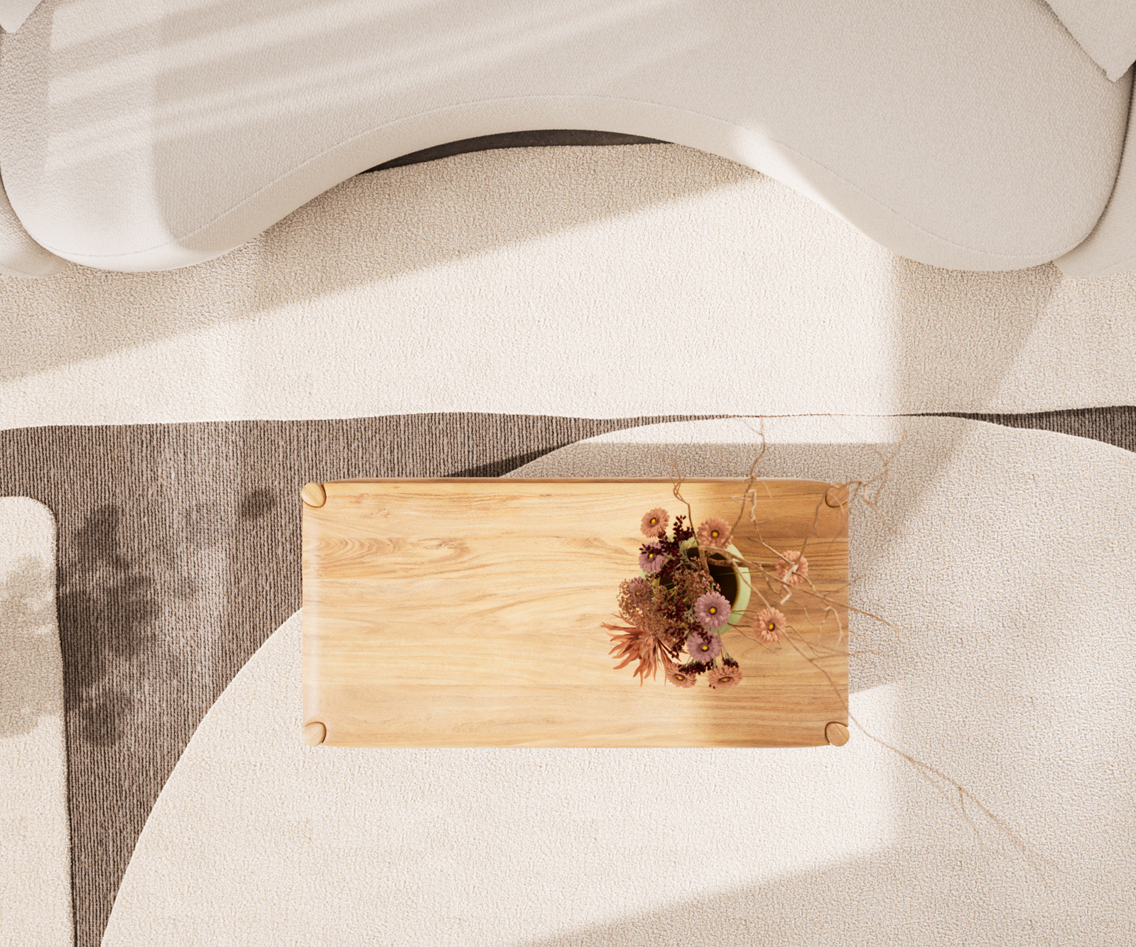 Dohányzóasztal Simcha 100x50 cm akác természetes 2 billenő ajtós - Image 4