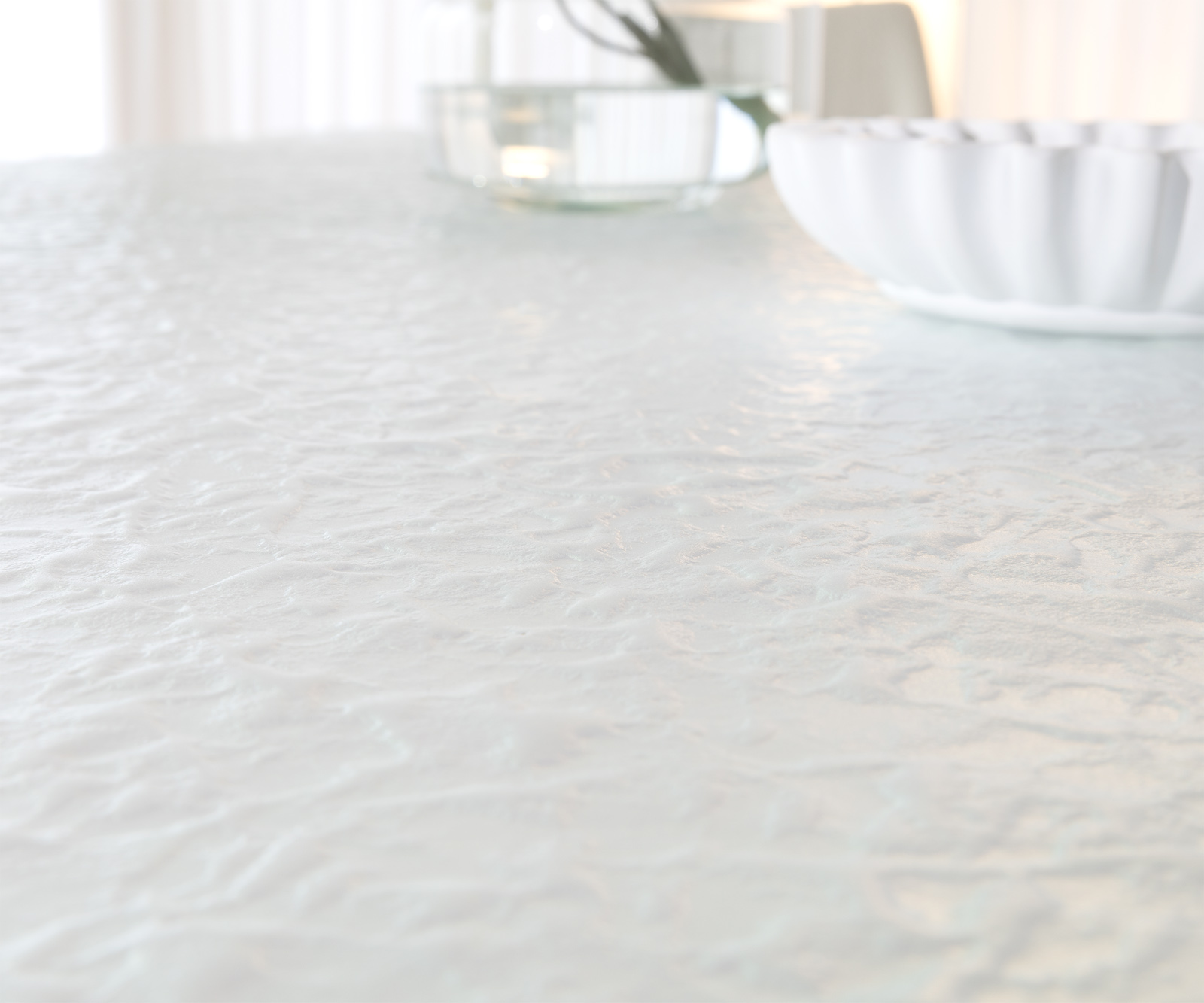 Étkezőasztal Edge hajóformájú 240x120 domborított üveg gyöngyház 3D design hullám rozsdamentes acél - Image 4