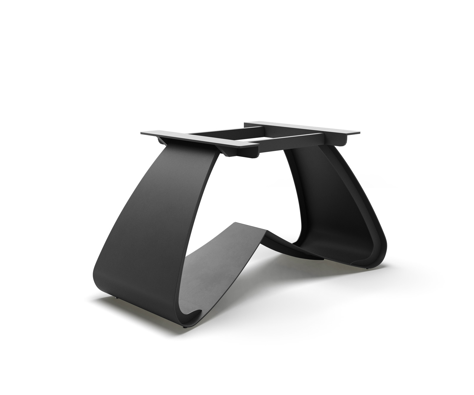 "W alakú fém láb fekete asztallapokhoz 200 cm-től"